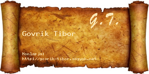 Govrik Tibor névjegykártya
